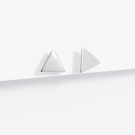 Sterling Silver Flat Triangle Disc Stud Earrings 7mm