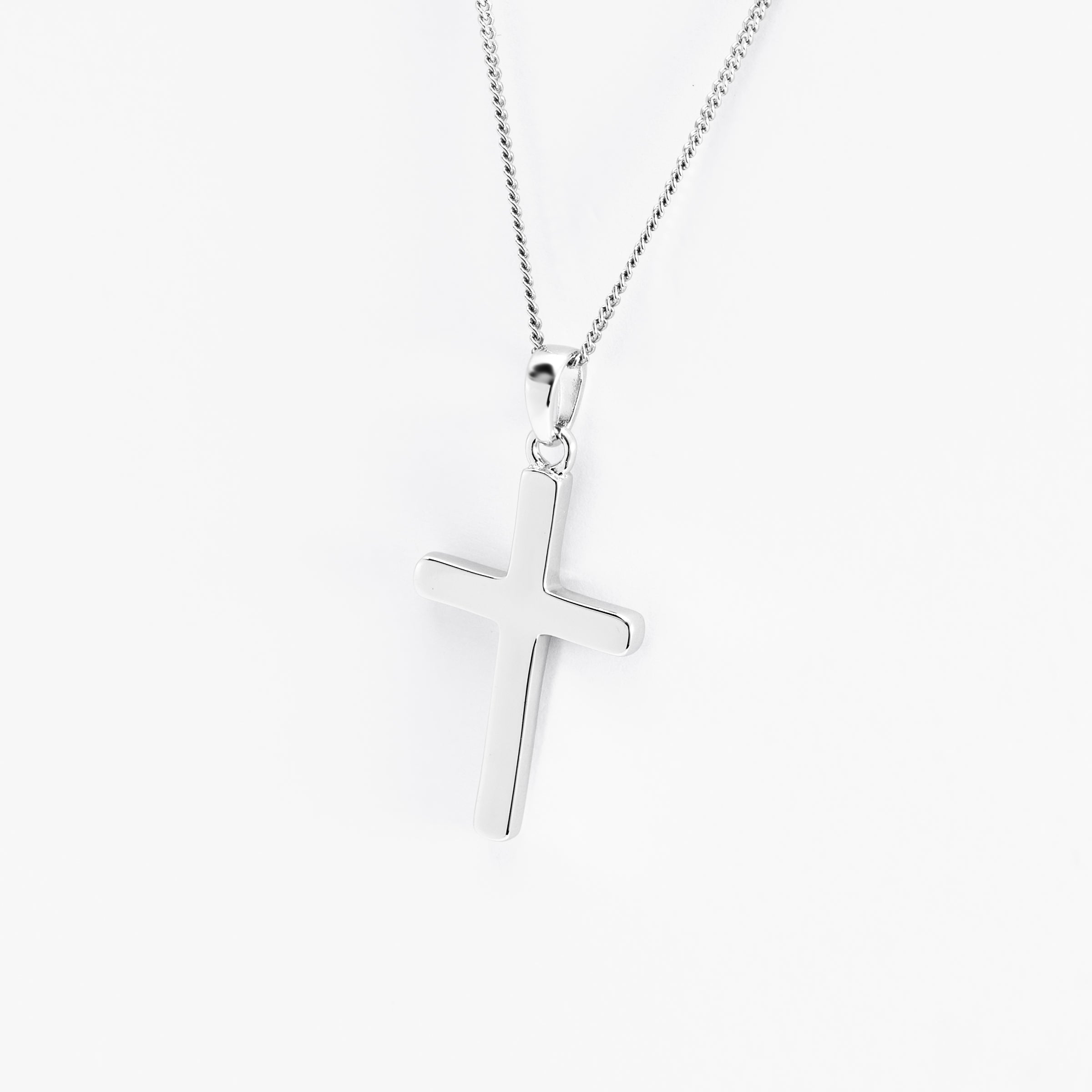 Sterling Silver Plain Cross Pendant 16x24mm