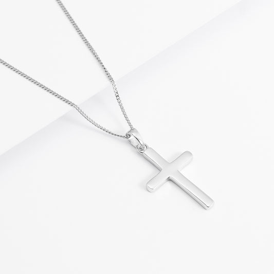 Sterling Silver Plain Cross Pendant 16x24mm