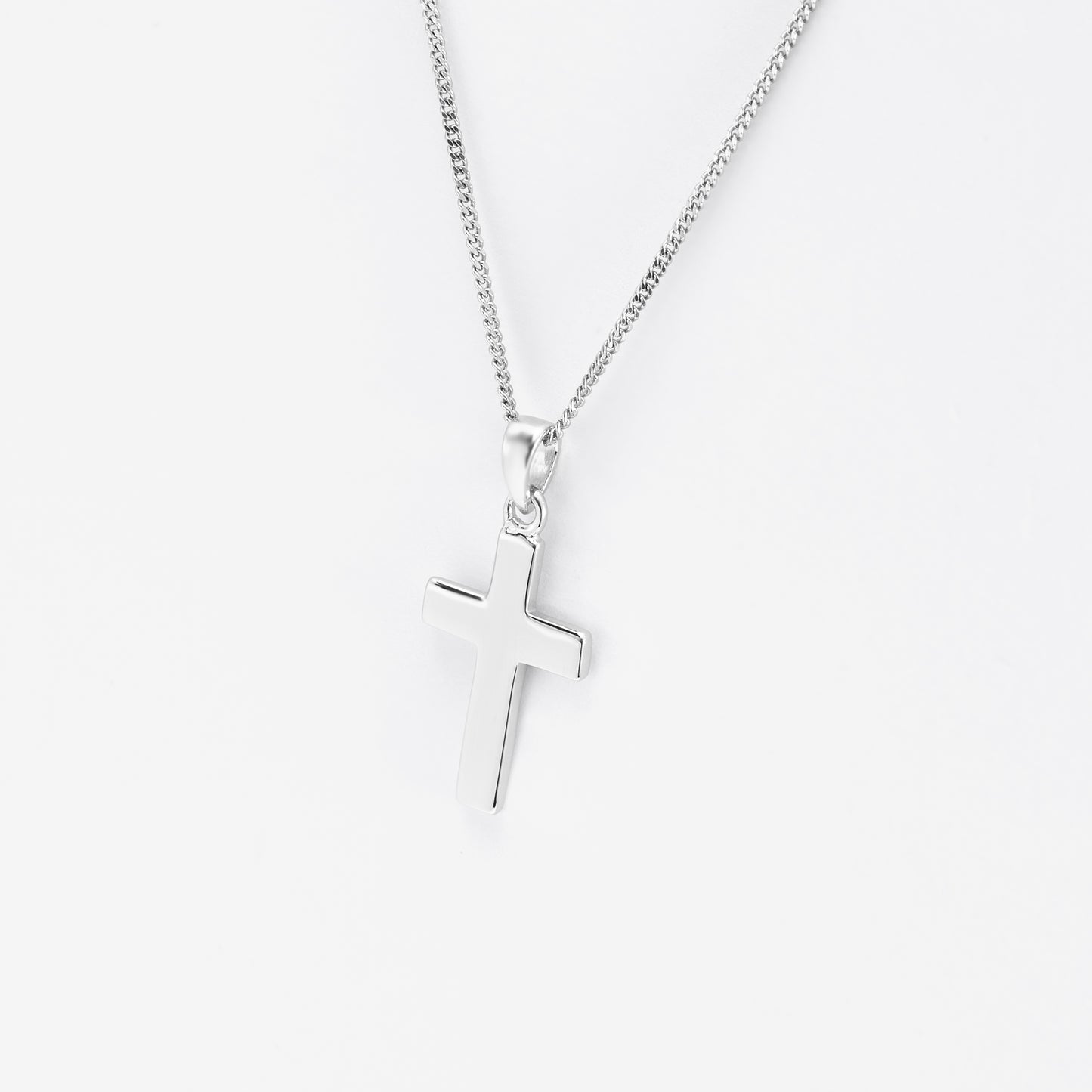 Sterling Silver Small Plain Cross Pendant 11x17mm