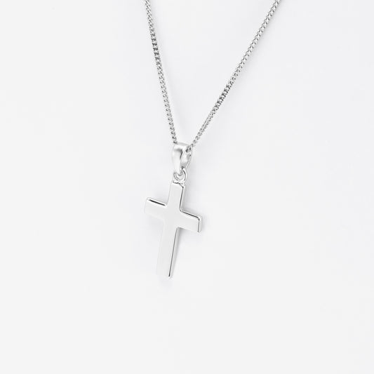 Sterling Silver Small Plain Cross Pendant 11x17mm