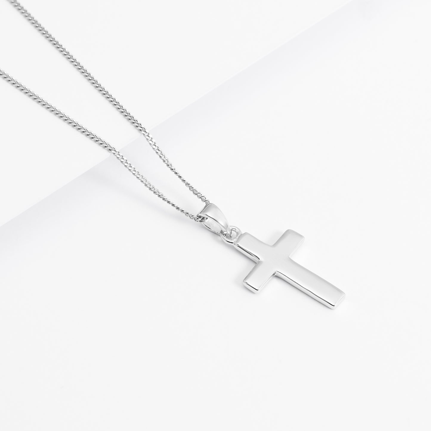 Sterling Silver Small Plain Cross Pendant 11x17mm