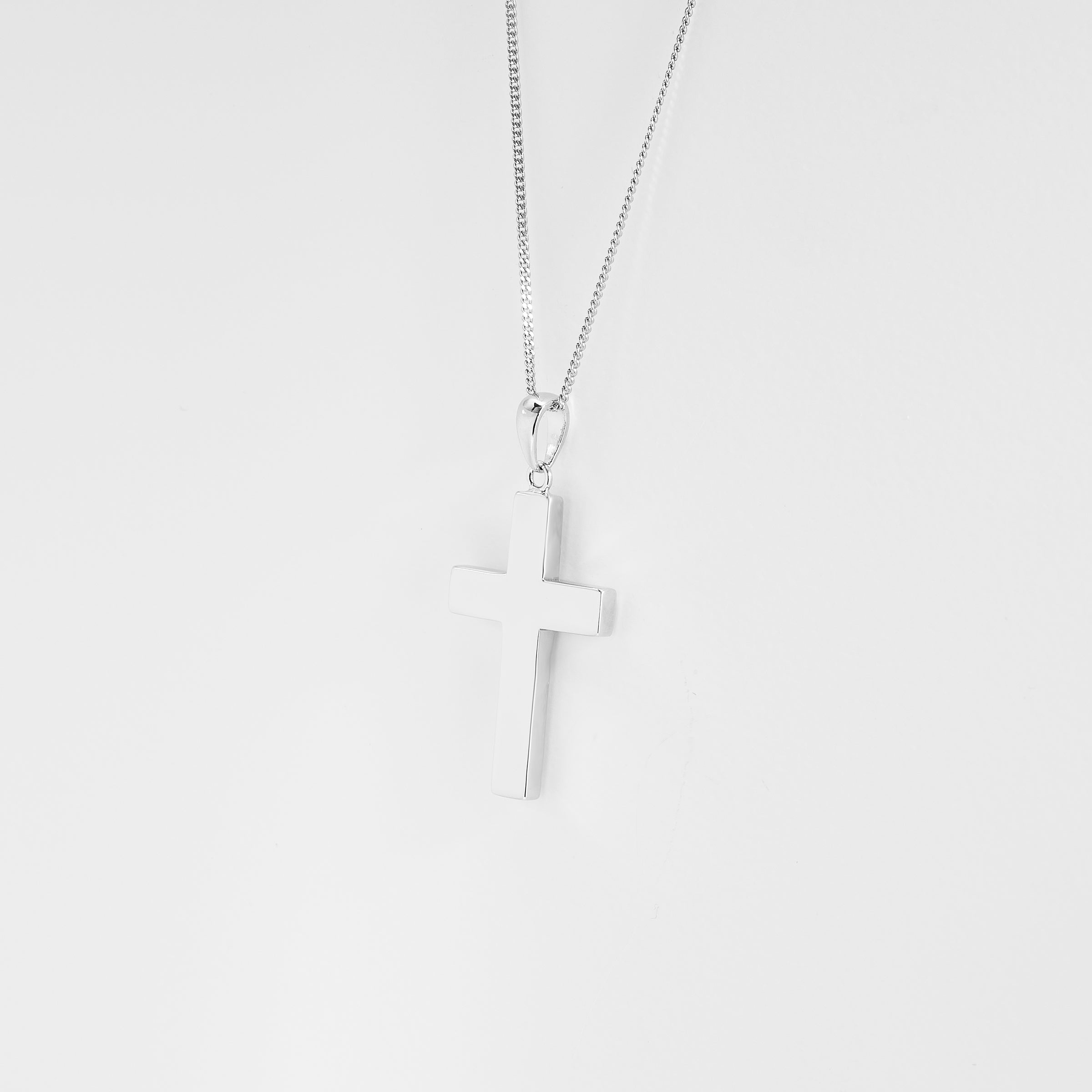 Sterling Silver Solid Plain Cross Pendant 18x27mm