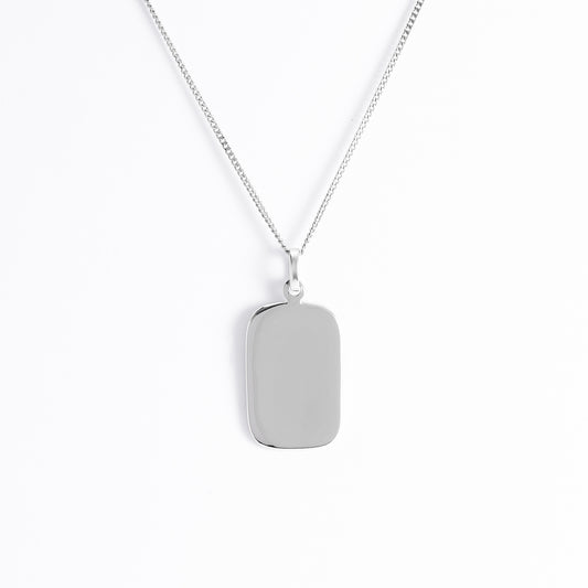 Sterling Silver Engravable Pendant 20x13mm