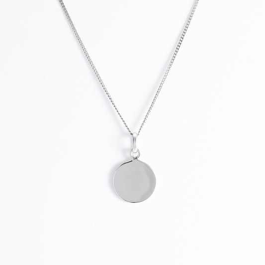 Sterling Silver Plain Disc Pendant