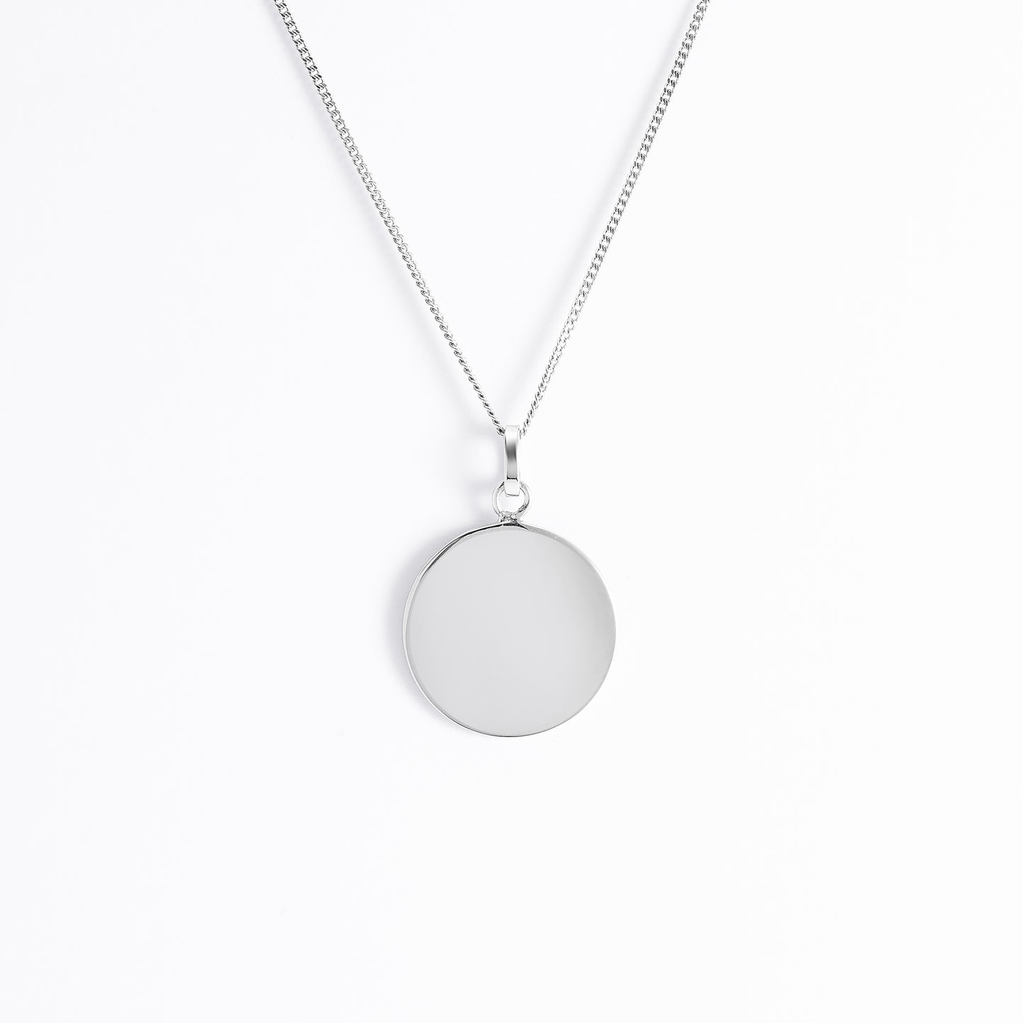 Sterling Silver Plain Disc Pendant