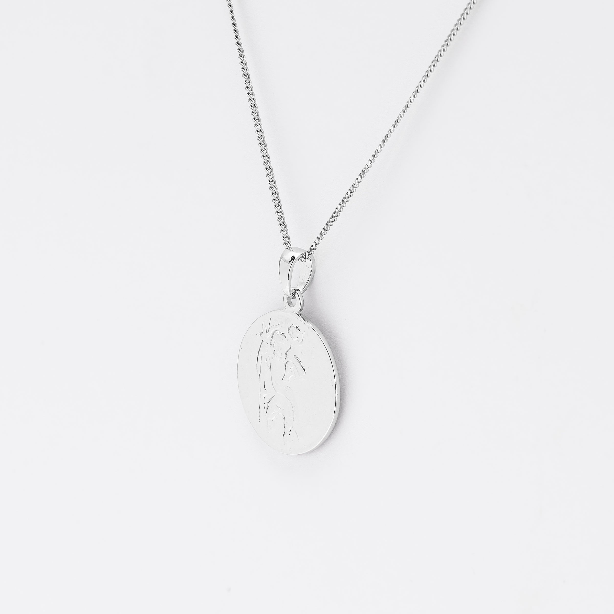 Sterling Silver St Christopher Medallion Pendant 18mm