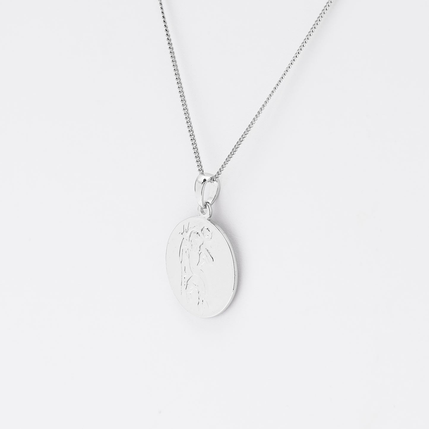 Sterling Silver St Christopher Medallion Pendant 18mm