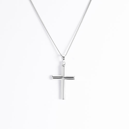 Sterling Silver Plain Cross Pendant 24x16mm