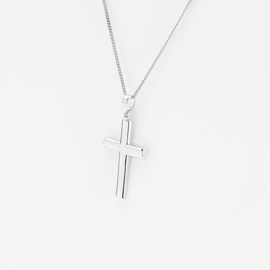 Sterling Silver Plain Cross Pendant 24x16mm