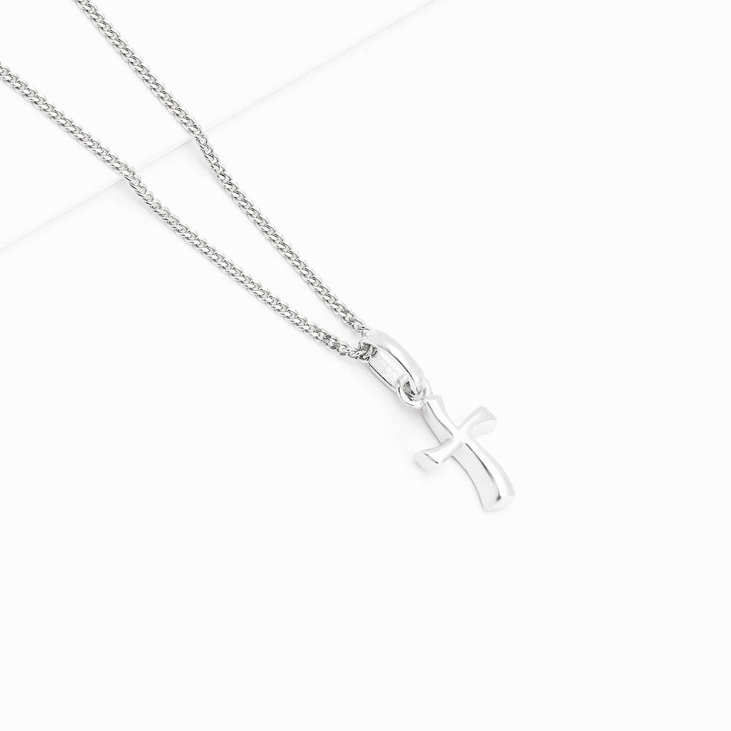 Sterling Silver Plain Wavy Cross Pendant 7x9mm