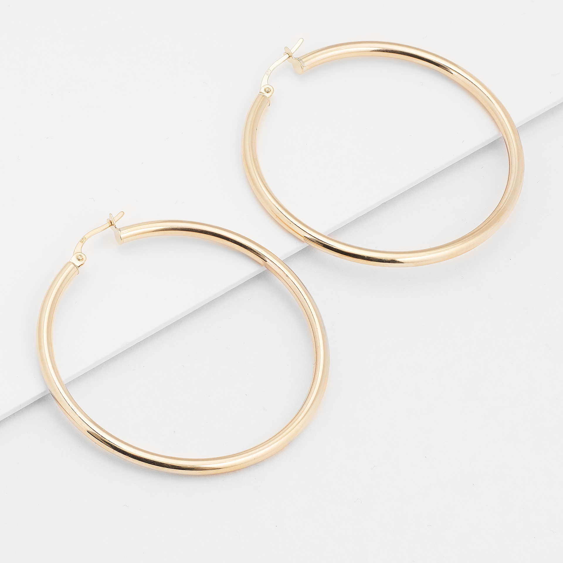 9K Yellow Gold Hoop Earrings 40mm