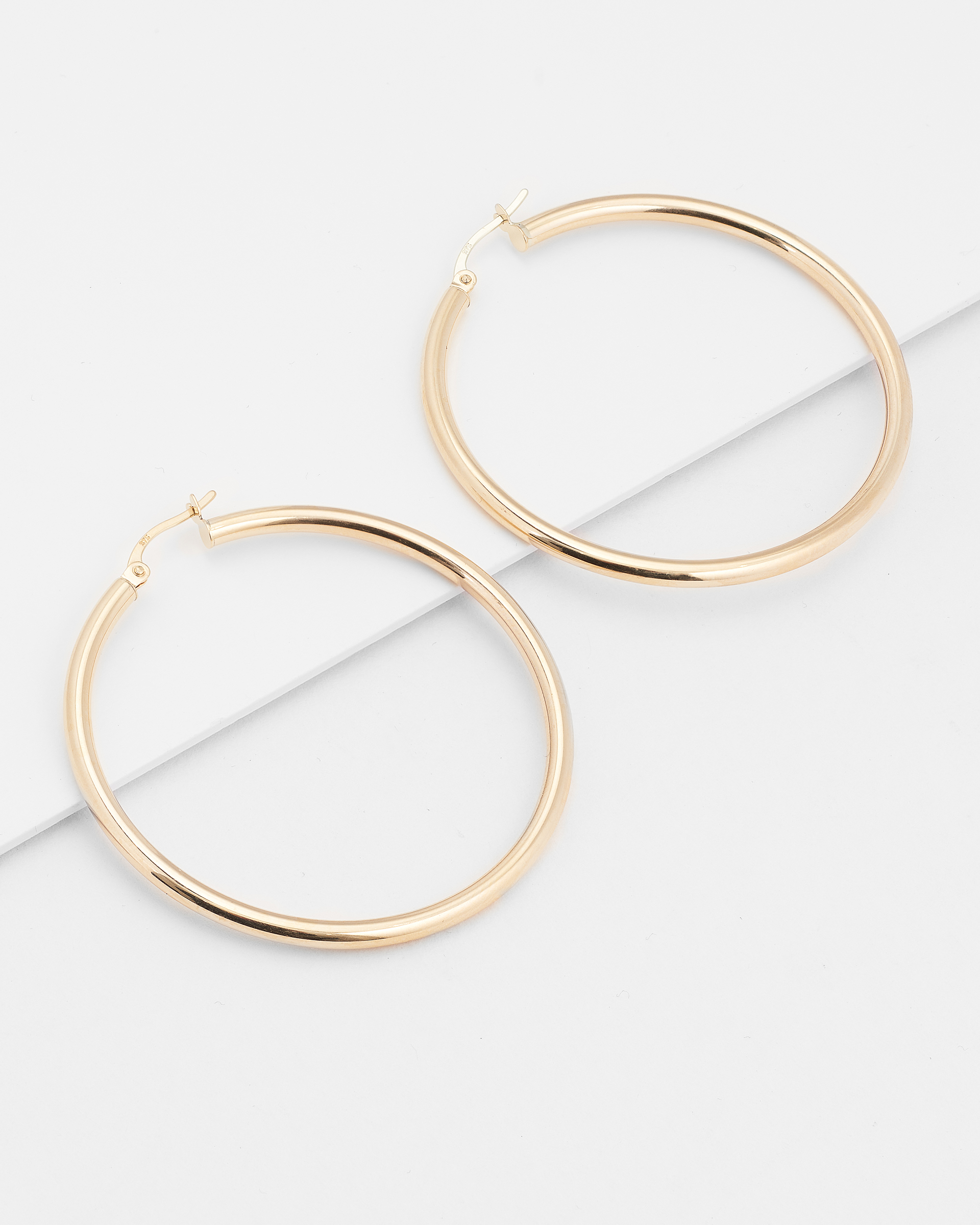 9K Yellow Gold Hoop Earrings 40mm