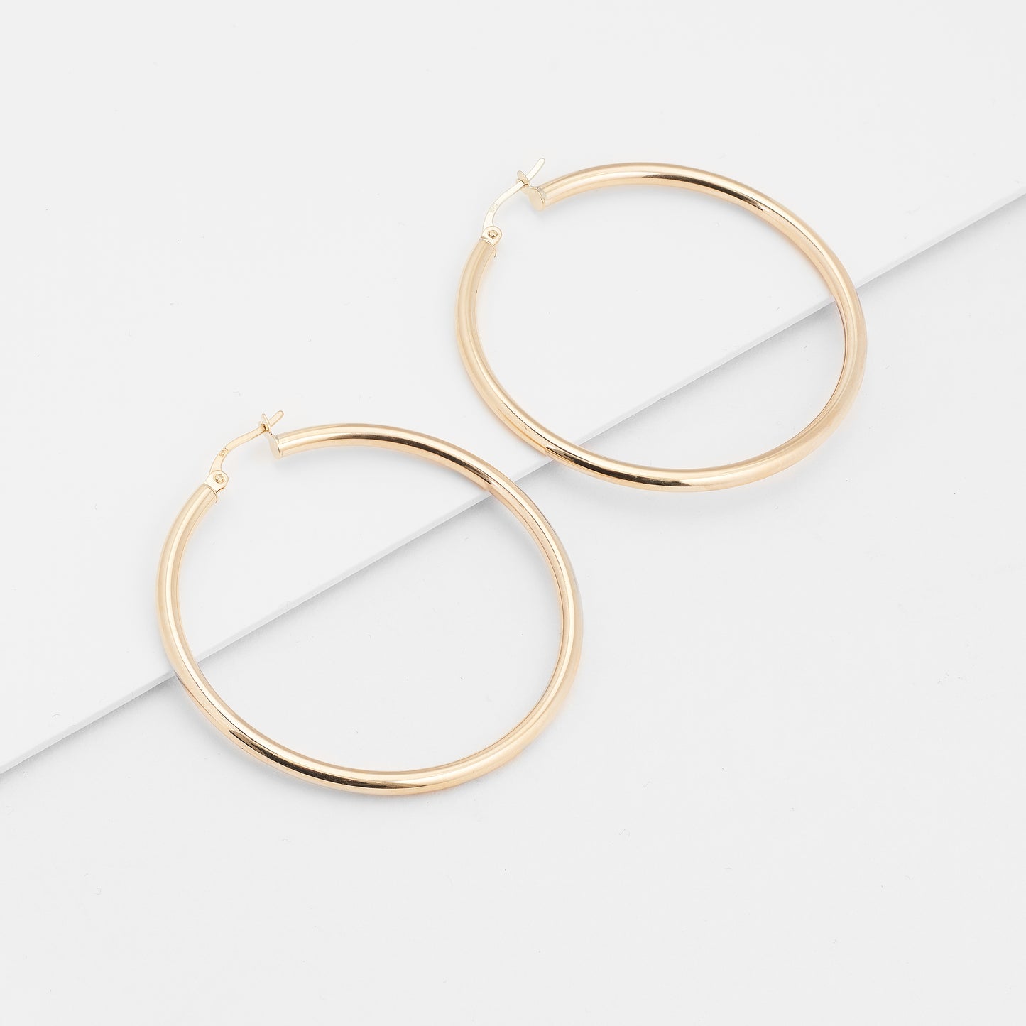 9K Yellow Gold Hoop Earrings 40mm