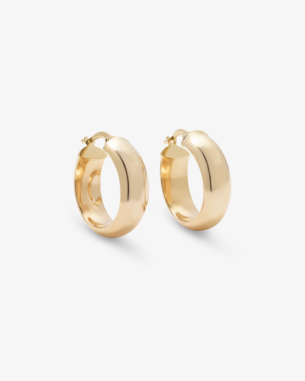 9K Yellow Gold 6.5mm Wide Hoop Earrings