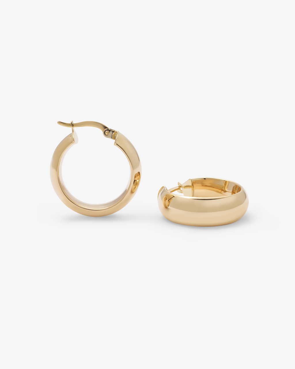 9K Yellow Gold 6.5mm Wide Hoop Earrings