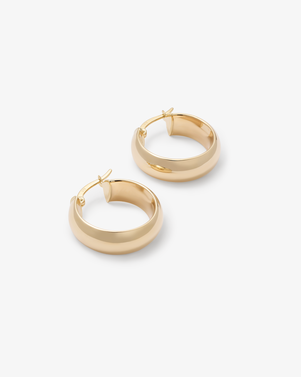 9K Yellow Gold 6.5mm Wide Hoop Earrings