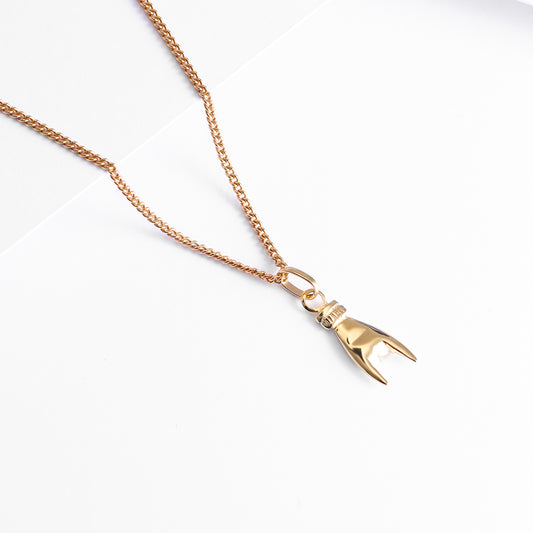 9K Yellow Gold Hand Pendant