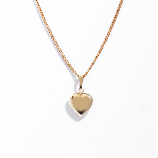 9K Yellow Gold Small Heart Pendant 9mm