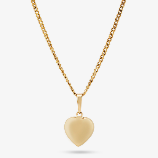 9K Yellow Gold Small Heart Pendant 9mm