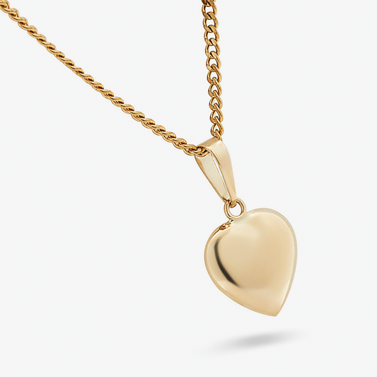 9K Yellow Gold Small Heart Pendant 9mm