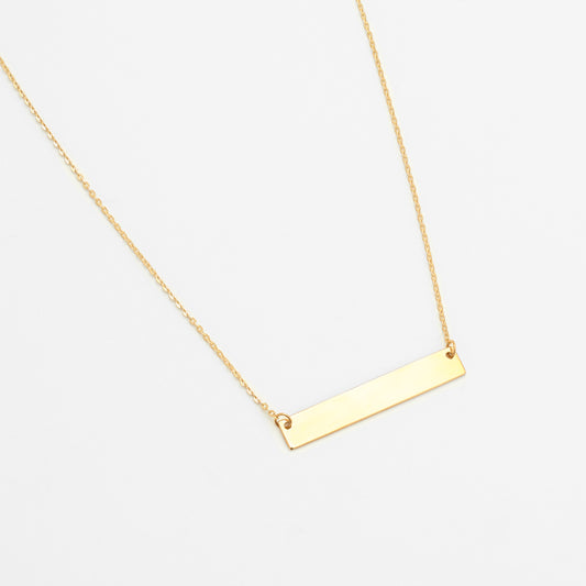 9ct Yellow Gold Engravable Bar Necklace