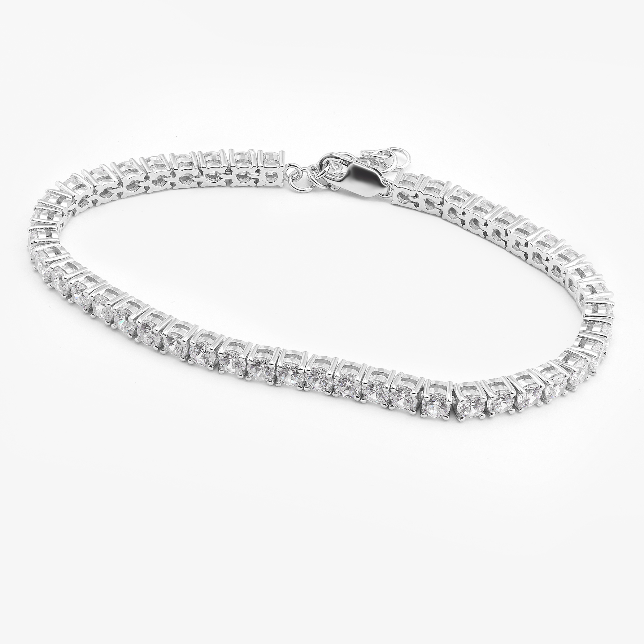 Sterling Silver Zirconia Claw Set Tennis Bracelet + Extender