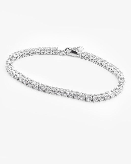 Sterling Silver Zirconia Claw Set Tennis Bracelet + Extender