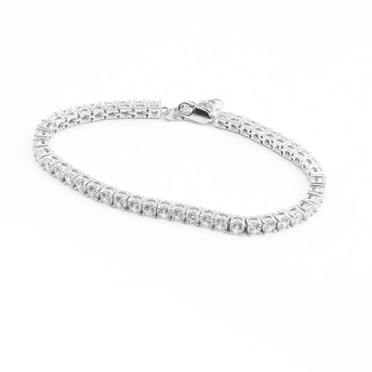 Sterling Silver Zirconia Claw Set Tennis Bracelet + Extender