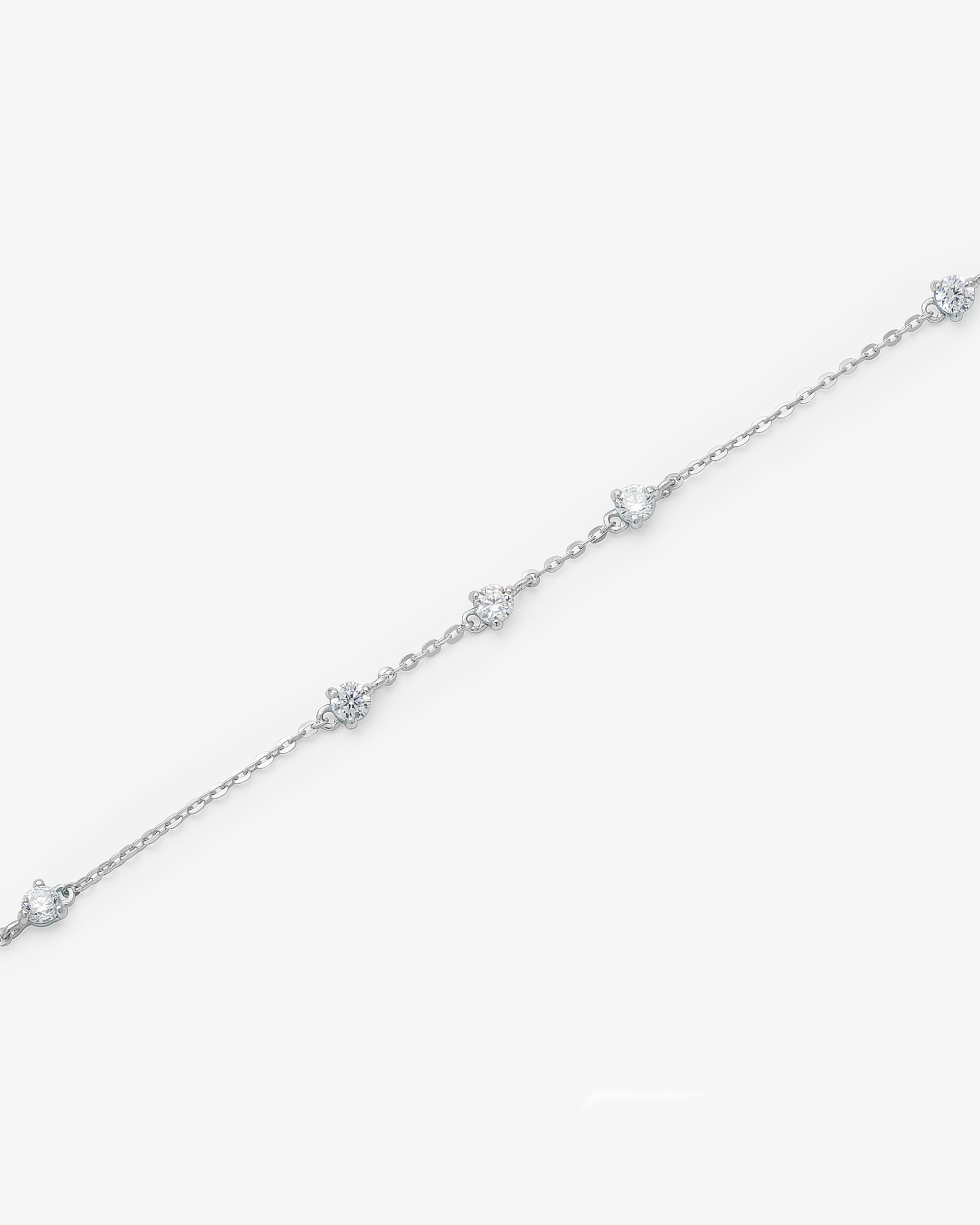 9K White Gold Dainty Zirconia Bracelet