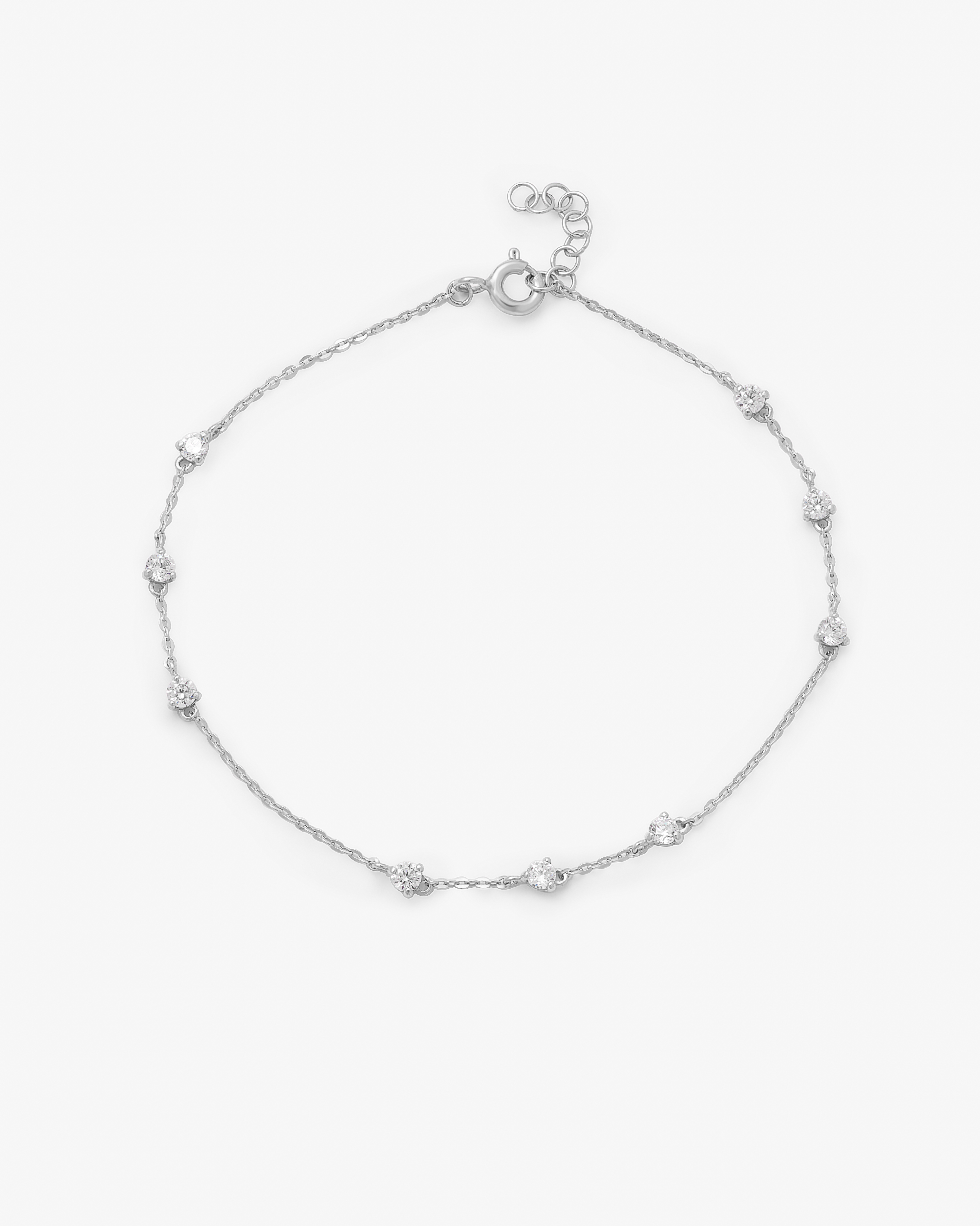 9K White Gold Dainty Zirconia Bracelet