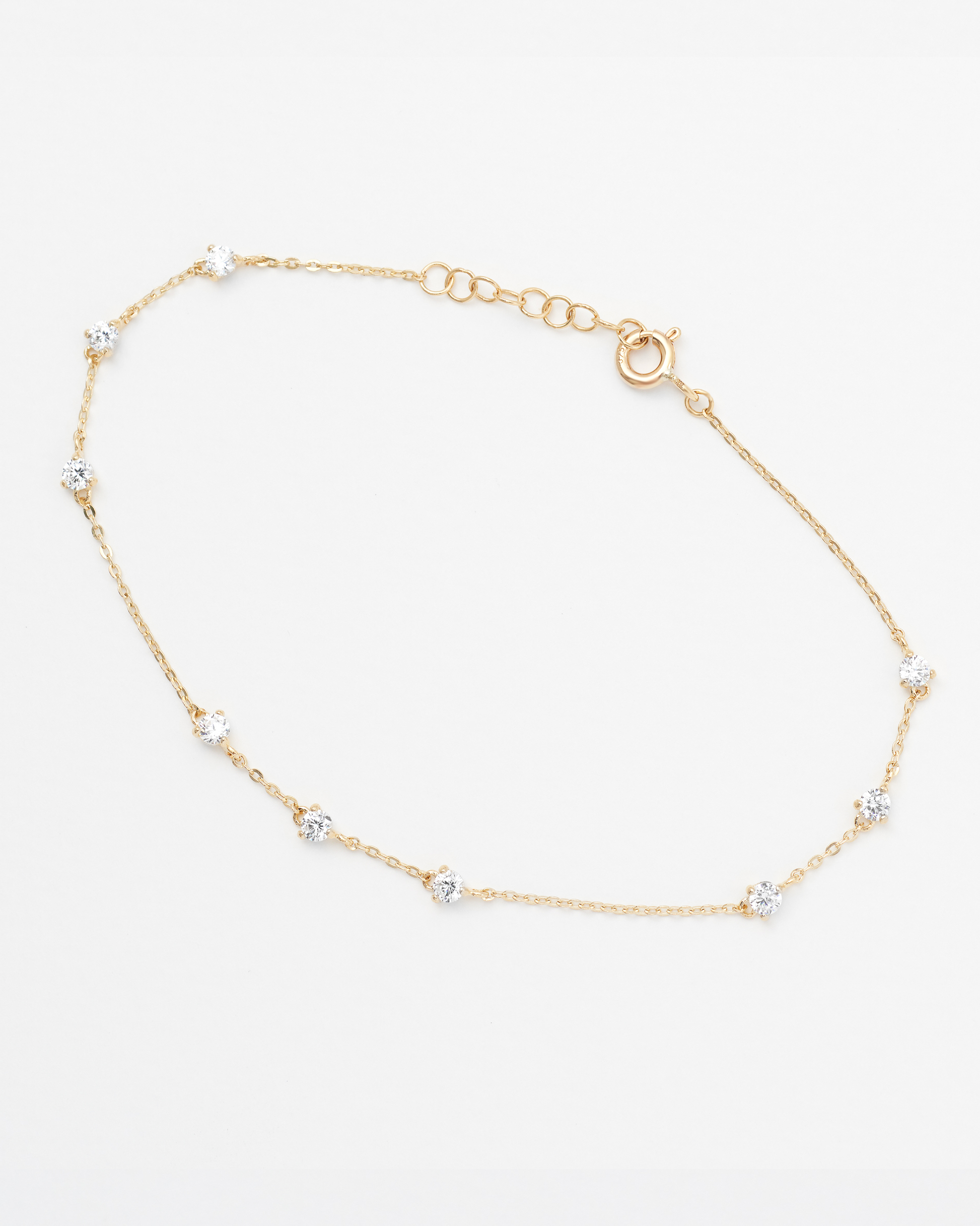 9K Yellow Gold Dainty Zirconia Bracelet