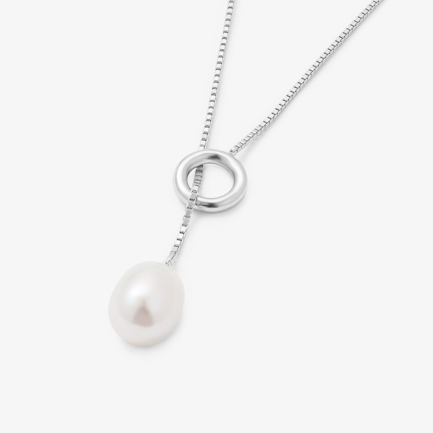 Sterling Silver Freshwater Pearl Lariat Necklace