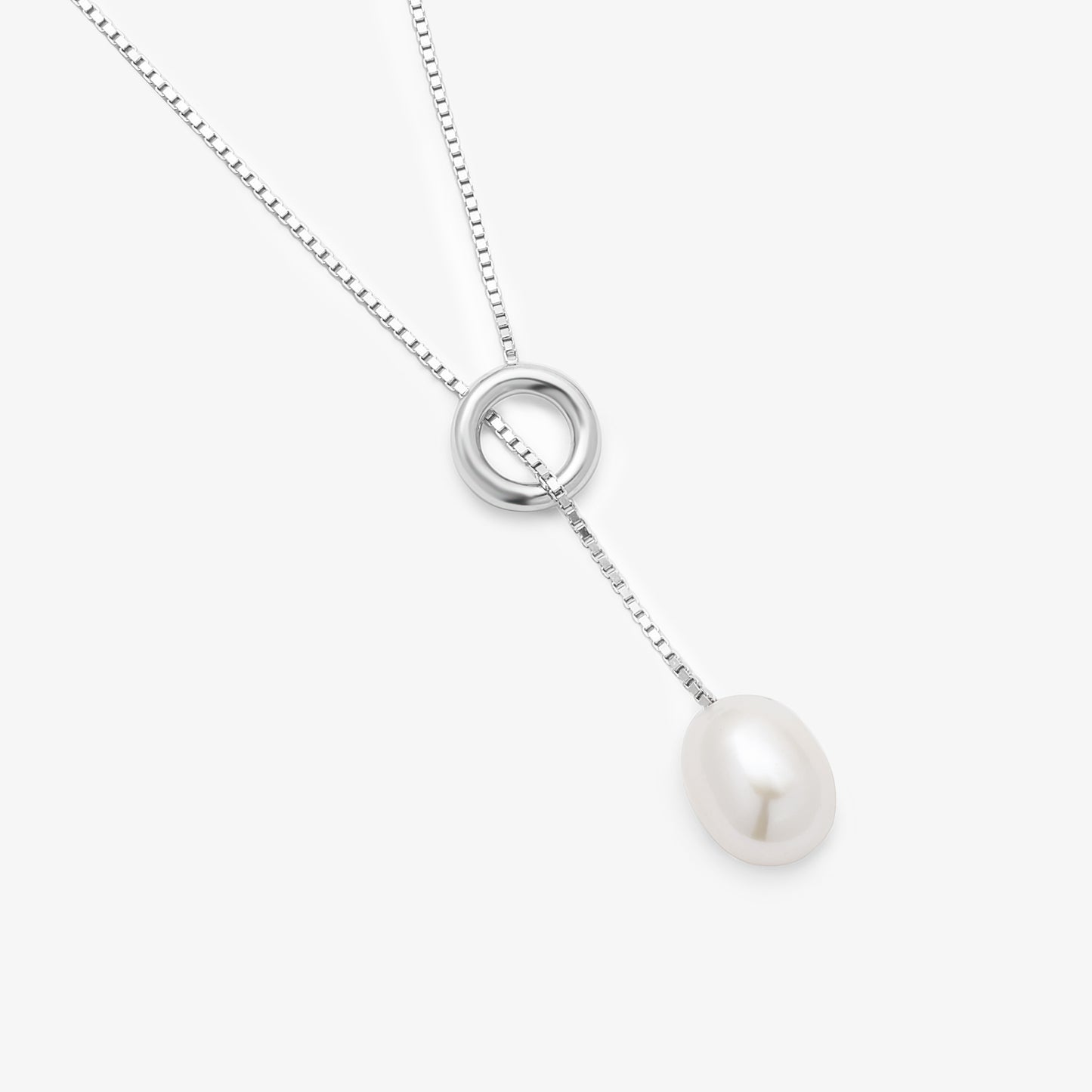 Sterling Silver Freshwater Pearl Lariat Necklace