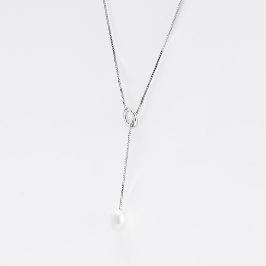 Sterling Silver Freshwater Pearl Lariat Necklace