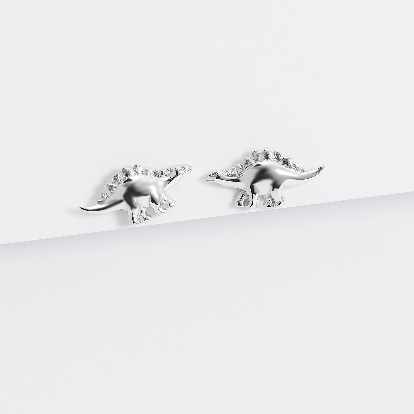 Sterling Silver Dinosaur Stud Earrings