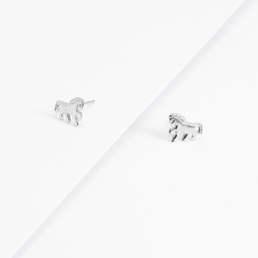 Sterling Silver Horse Stud Earrings