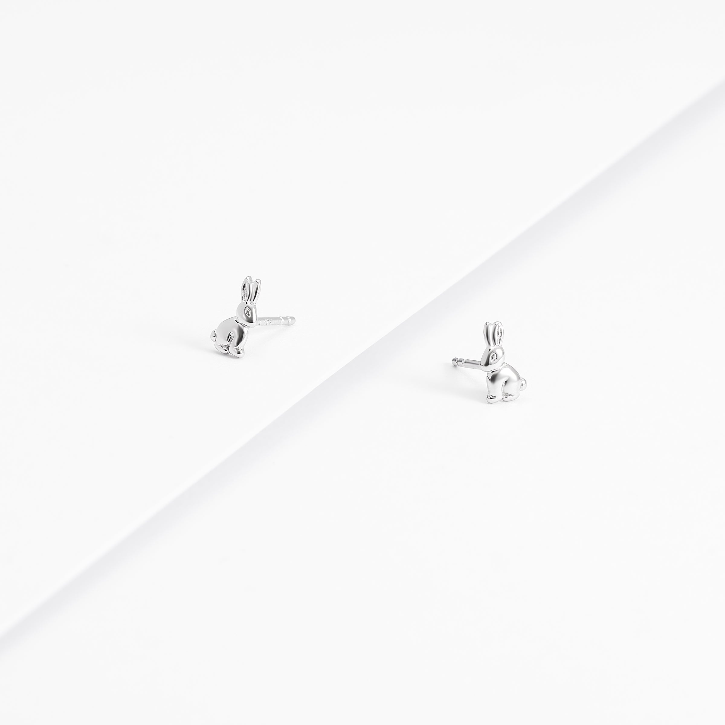 Sterling Silver Rabbit Stud Earrings