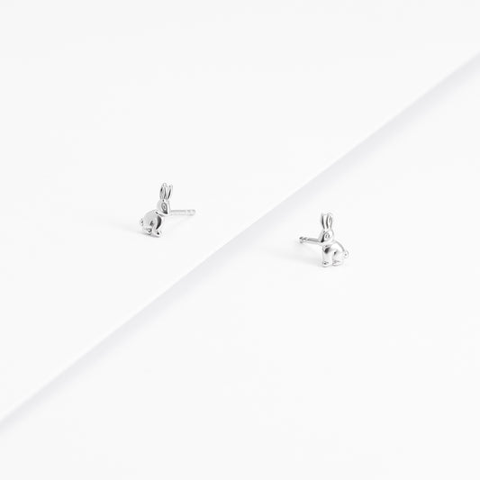 Sterling Silver Rabbit Stud Earrings