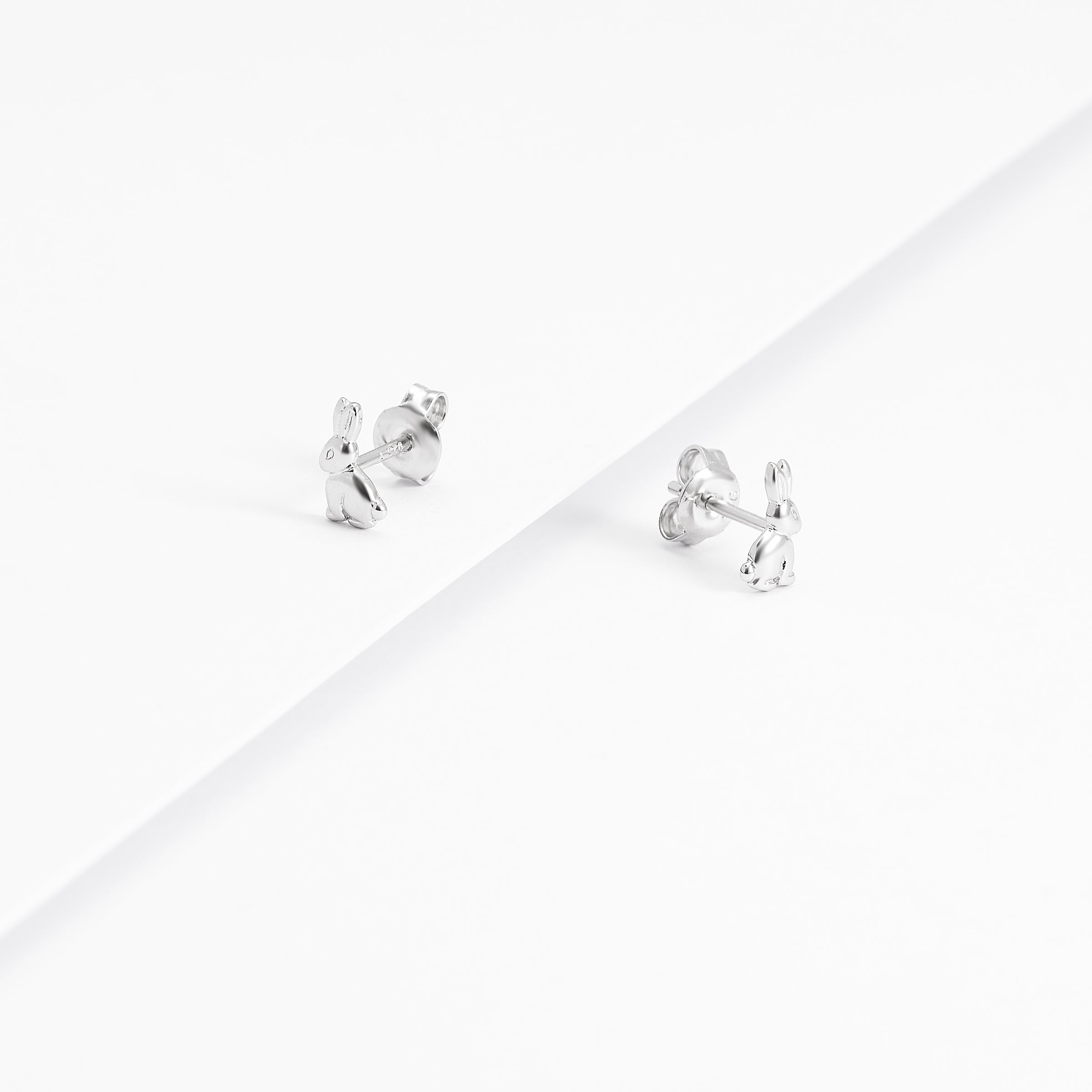 Sterling Silver Rabbit Stud Earrings