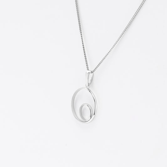 Sterling Silver Double Circle Pendant 14mm