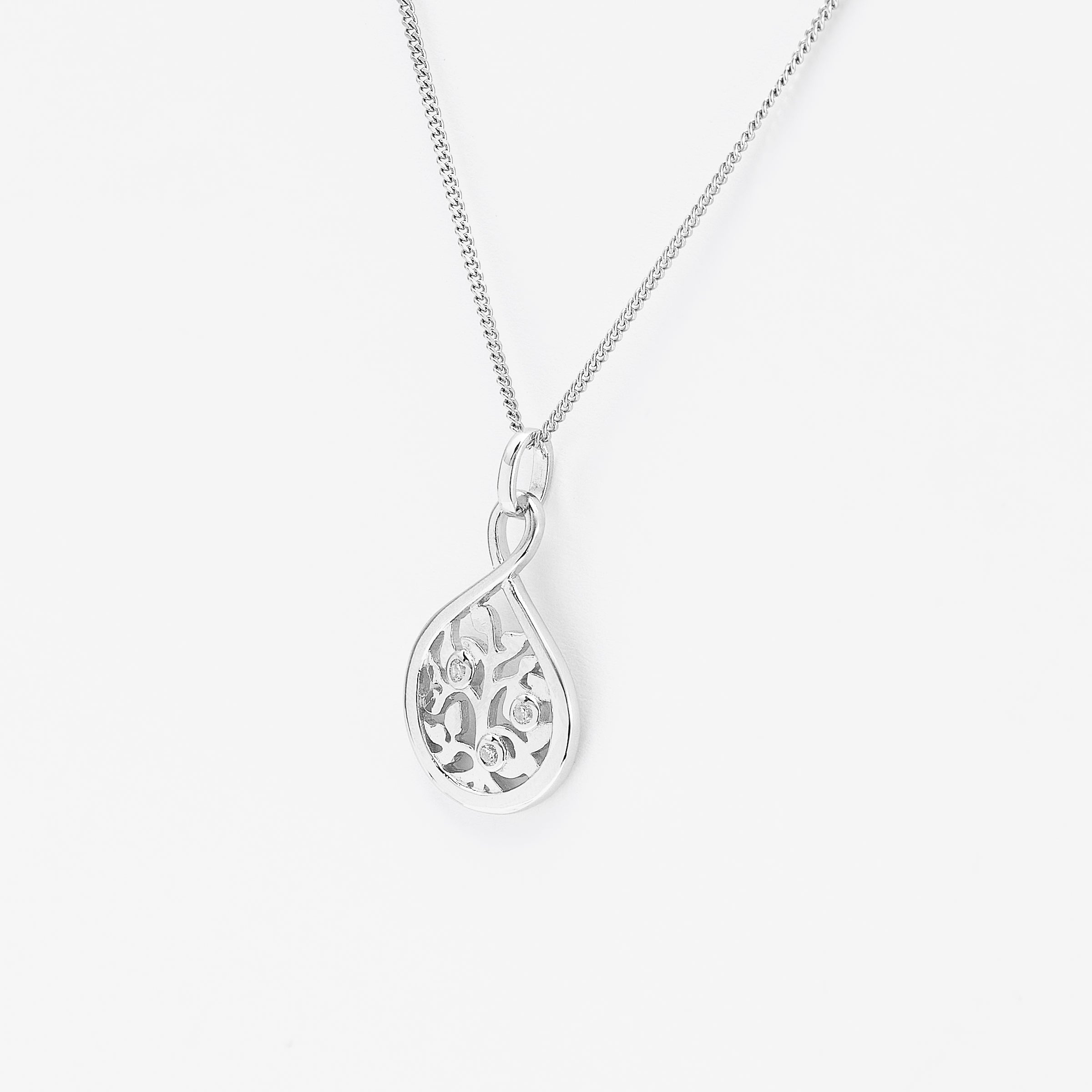 Sterling Silver Zirconia Earth Pendant