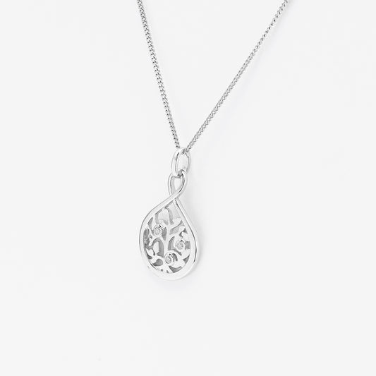 Sterling Silver Zirconia Earth Pendant