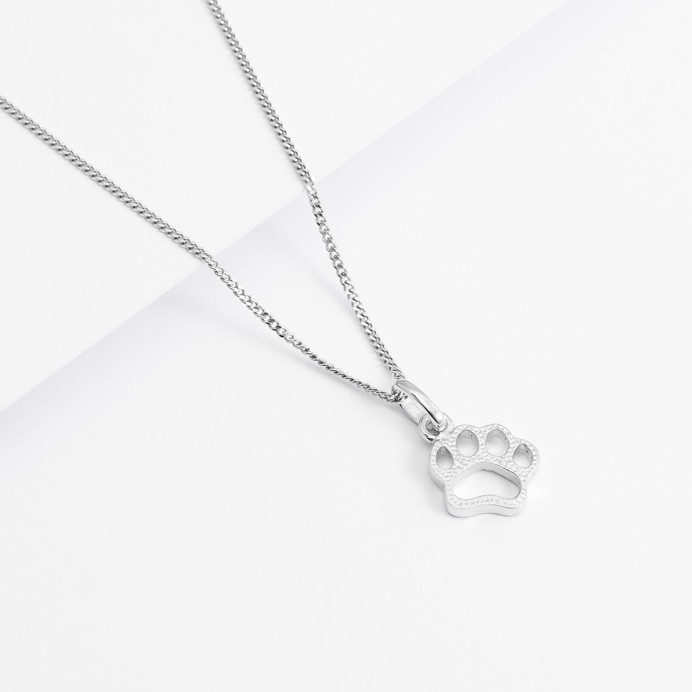 Sterling Silver Paw Print Necklace | Carol & Company