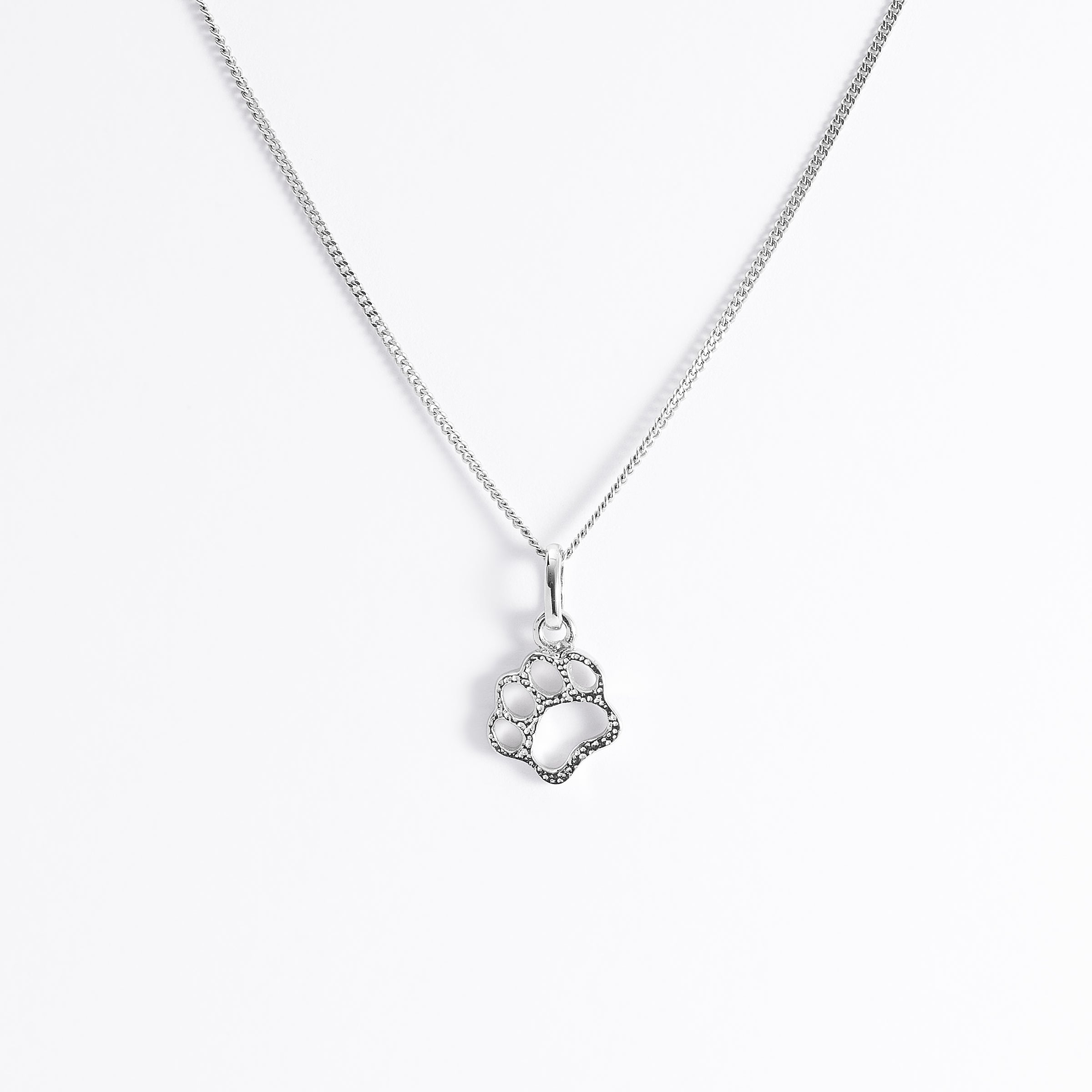 Sterling Silver Paw Print Pendant