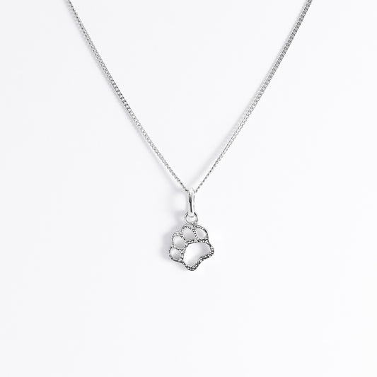 Sterling Silver Paw Print Pendant