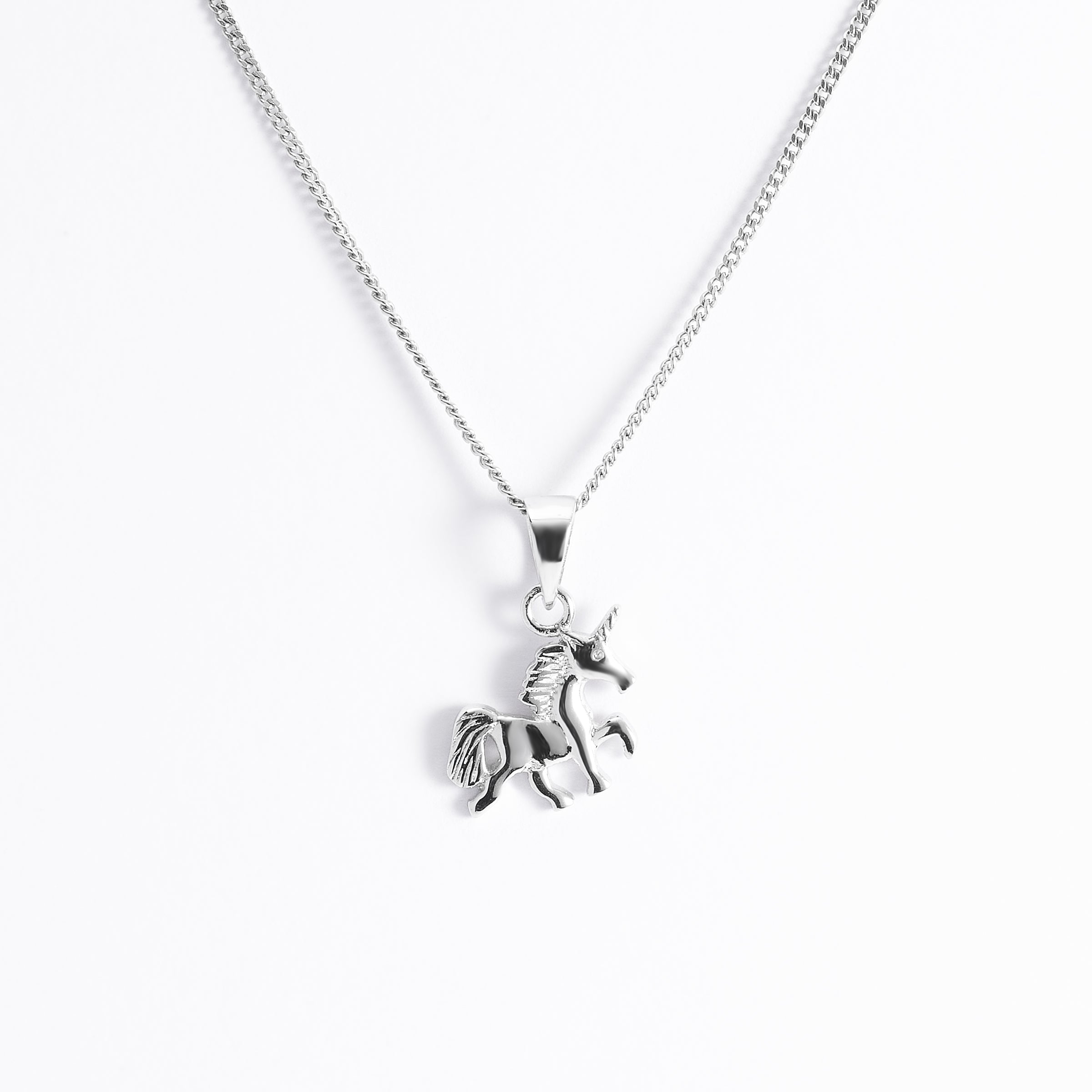 Swarovski Crystal Unicorn Necklace - Pure Silver Pendant Set – Fabunora