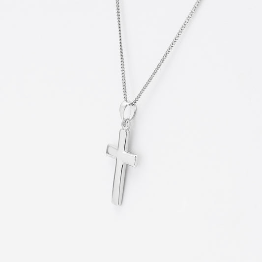 Sterling Silver Plain Cross Pendant 20x13mm