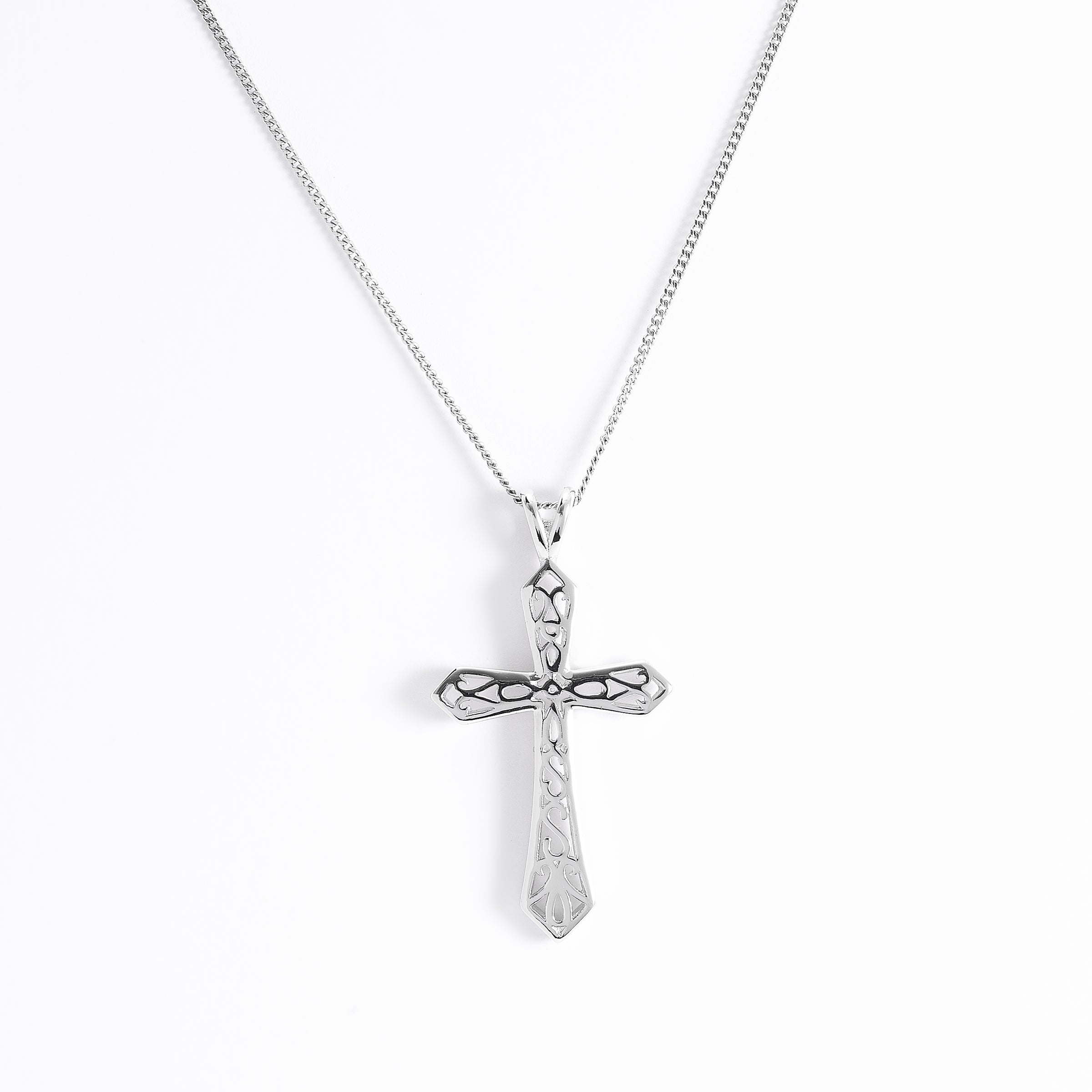 Sterling Silver Fret Work Cross Pendant