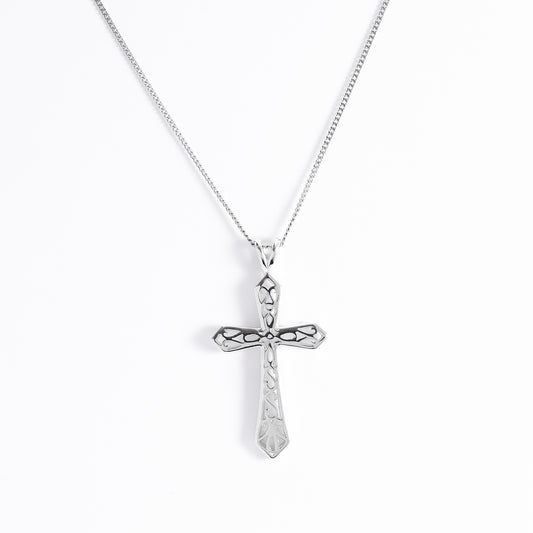 Sterling Silver Fret Work Cross Pendant